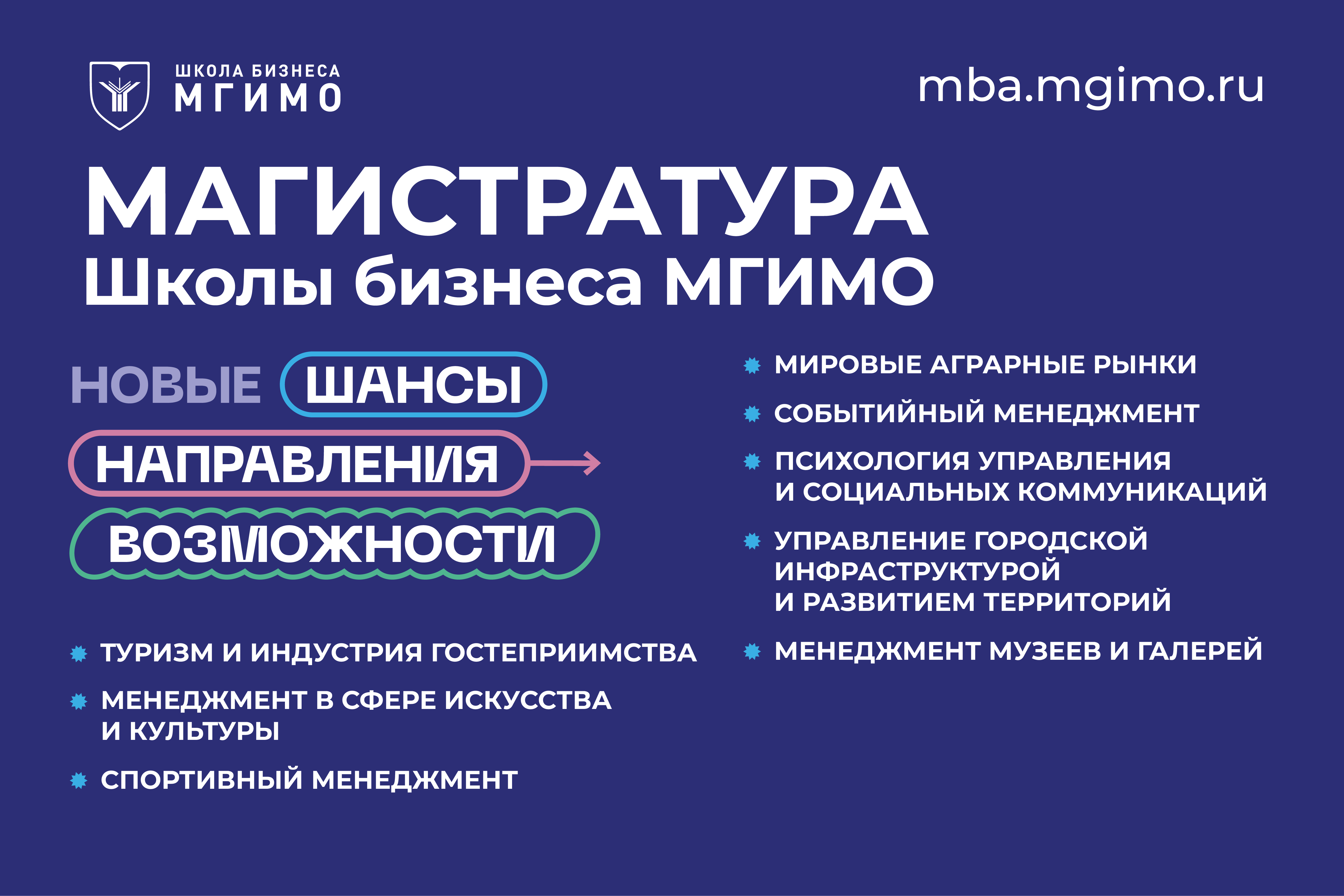 График вступительных испытаний магистерских программ Школы бизнеса