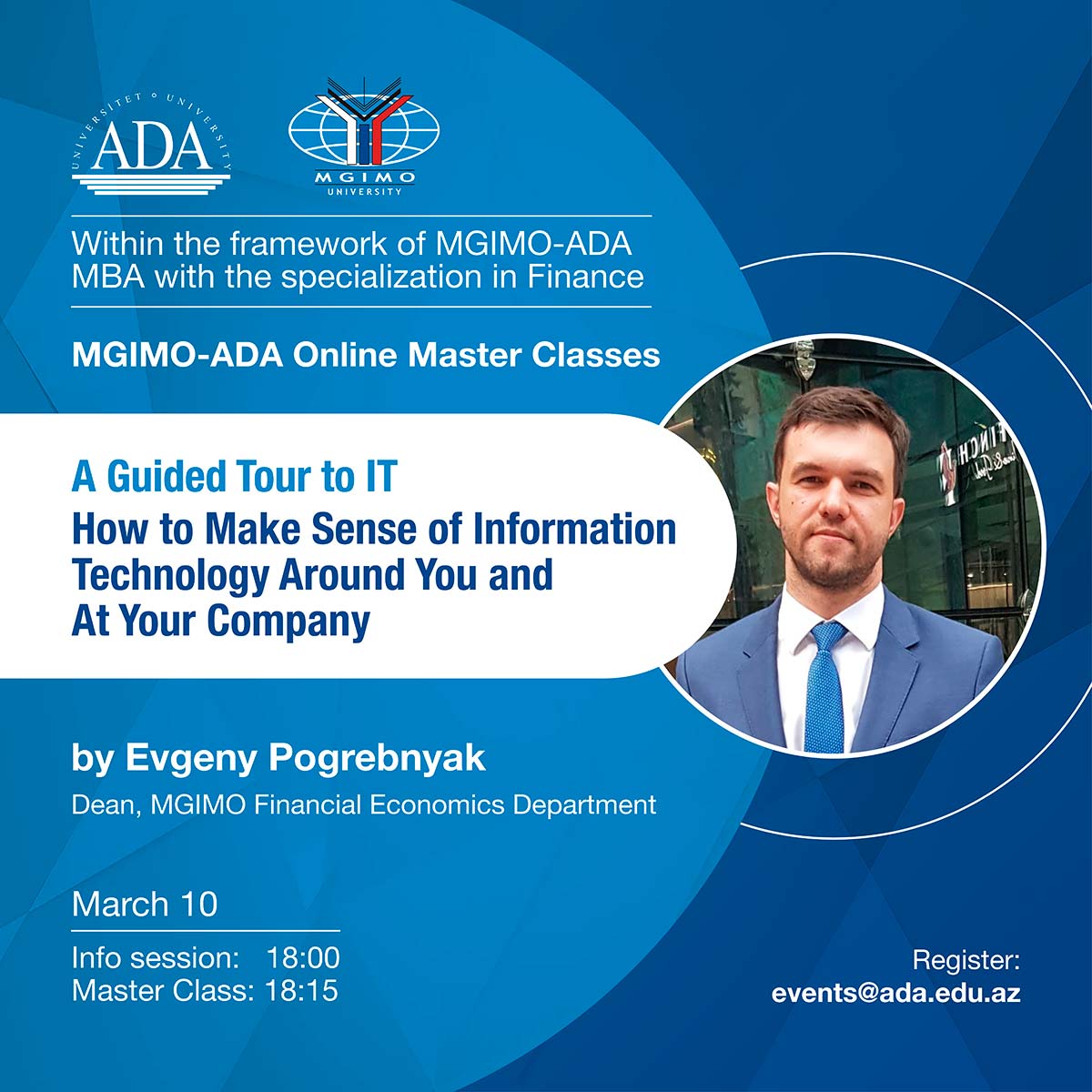 Master class in the framework of the MBA programme "MBA Finance" by MGIMO School of Business and ADA University