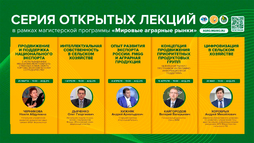 Цикл открытых лекций магистерской программы «Мировые аграрные рынки»
